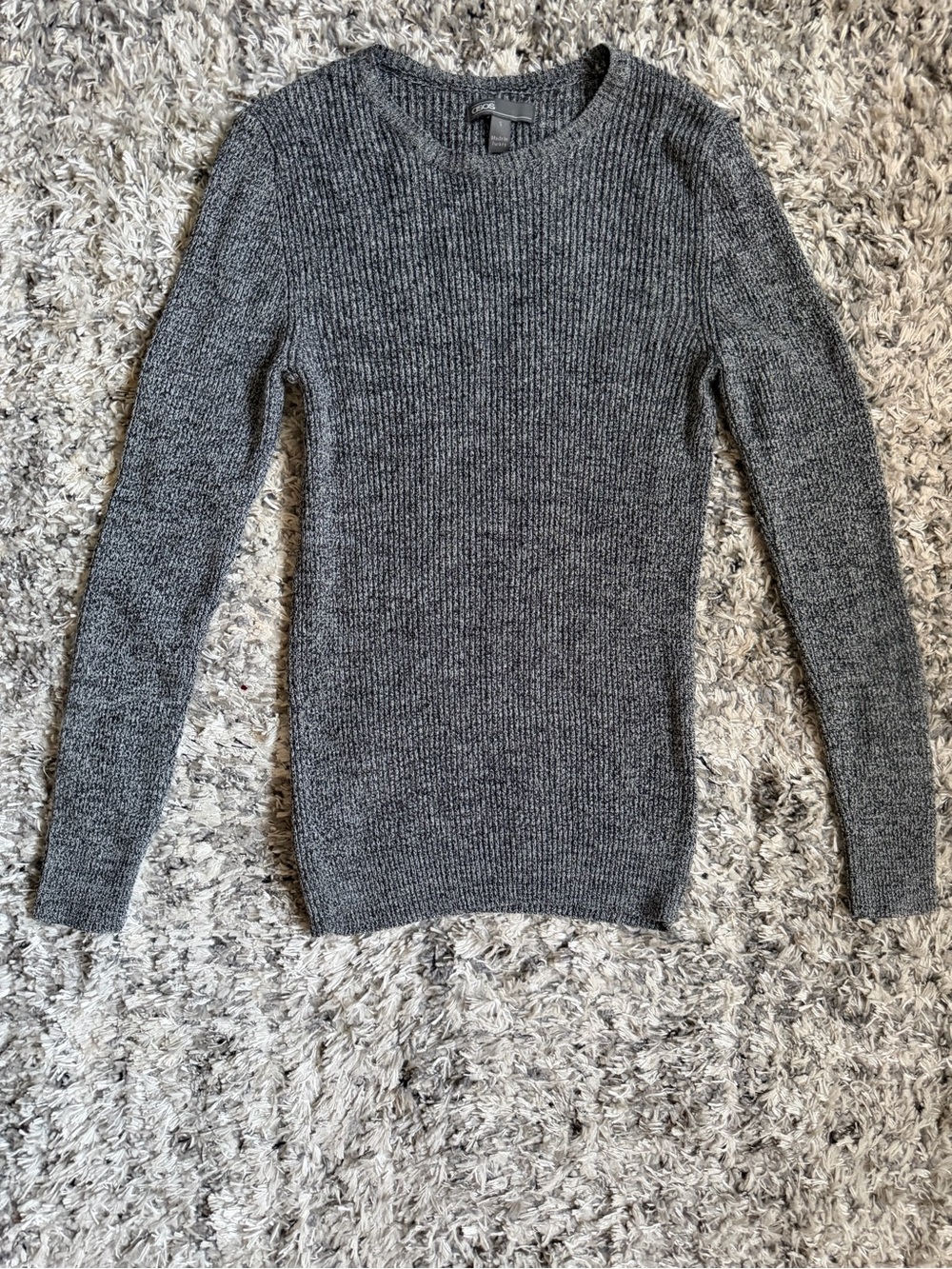 ASOS Gray Ribbed Crewneck Sweater